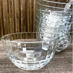 Vetri Delle Venezie Style Stunning Design Clear 5.5" Salad/Dessert Bowls-Set 8